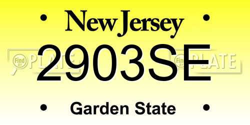 2903SE New Jersey License Plate