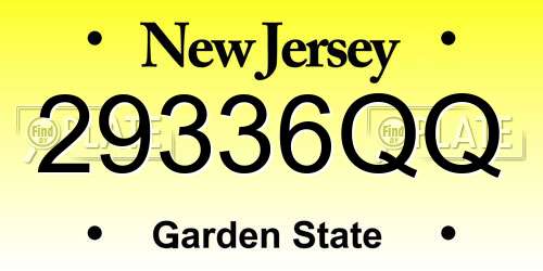 29336QQ New Jersey License Plate