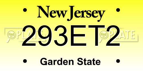 293ET2 New Jersey License Plate