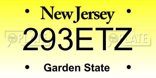 293ETZ New Jersey License Plate