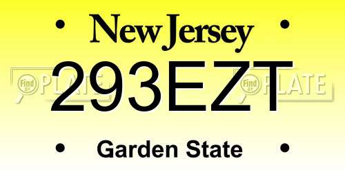 293EZT New Jersey License Plate