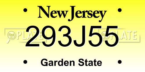 293J55 New Jersey License Plate