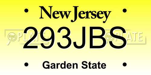 293JBS New Jersey License Plate