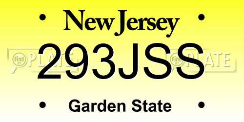 293JSS New Jersey License Plate