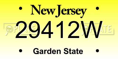 29412W New Jersey License Plate