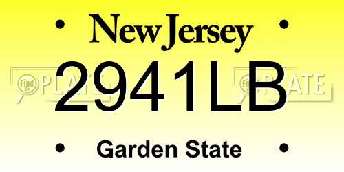 2941LB New Jersey License Plate