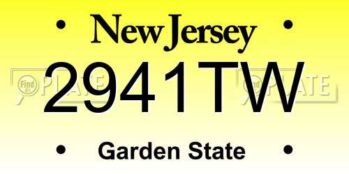 2941TW New Jersey License Plate