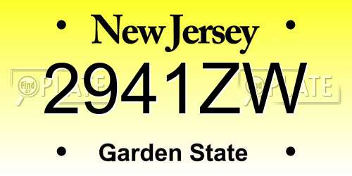 2941ZW New Jersey License Plate