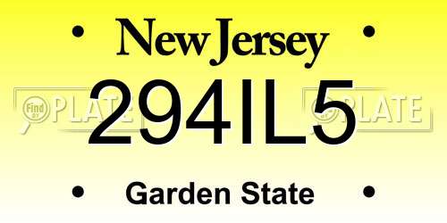 294IL5 New Jersey License Plate