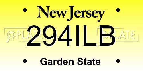 294ILB New Jersey License Plate