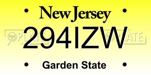 294IZW New Jersey License Plate