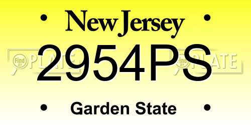 2954PS New Jersey License Plate