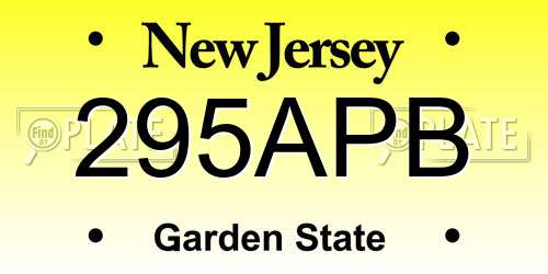 295APB New Jersey License Plate