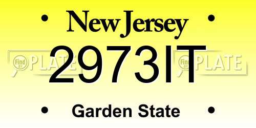 2973IT New Jersey License Plate
