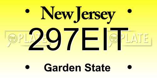 297EIT New Jersey License Plate