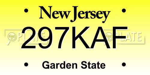 297KAF New Jersey License Plate