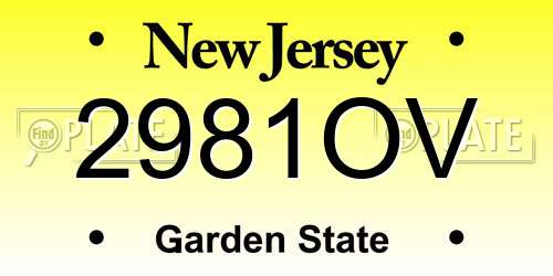 2981OV New Jersey License Plate