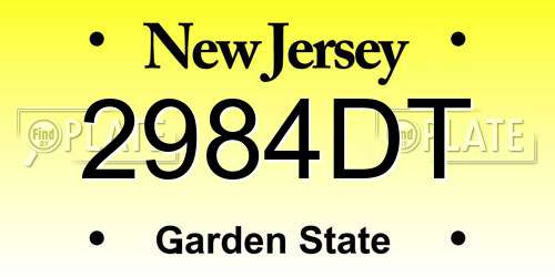 2984DT New Jersey License Plate