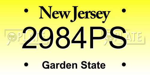 2984PS New Jersey License Plate
