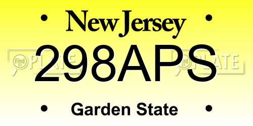 298APS New Jersey License Plate