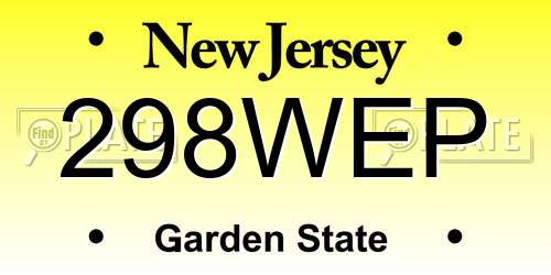 298WEP New Jersey License Plate