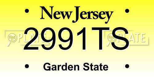 2991TS New Jersey License Plate