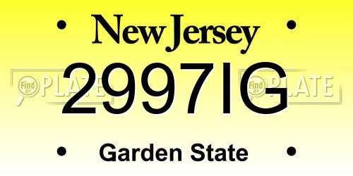 2997IG New Jersey License Plate