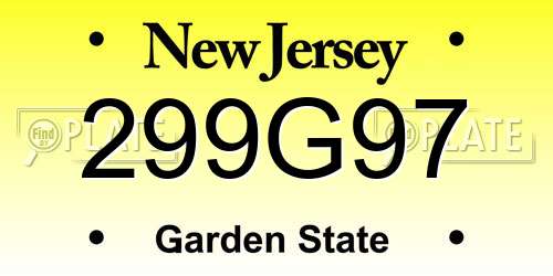 299G97 New Jersey License Plate