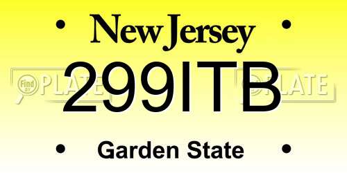 299ITB New Jersey License Plate
