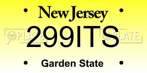 299ITS New Jersey License Plate