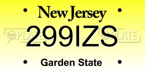 299IZS New Jersey License Plate