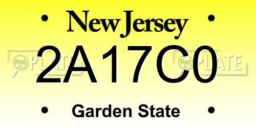 2A17C0 New Jersey License Plate