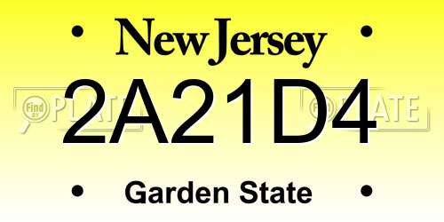 2A21D4 New Jersey License Plate