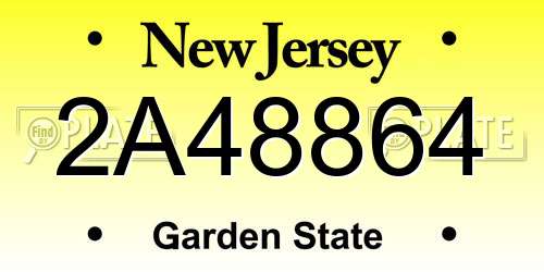 2A48864 New Jersey License Plate
