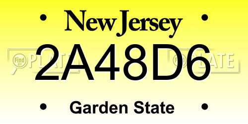 2A48D6 New Jersey License Plate