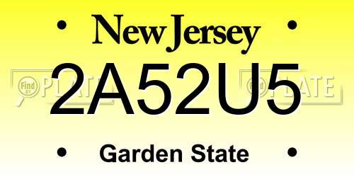 2A52U5 New Jersey License Plate