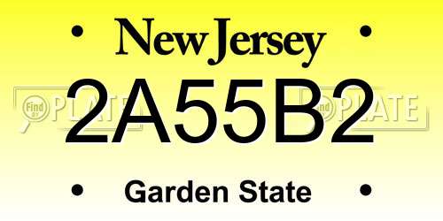 2A55B2 New Jersey License Plate
