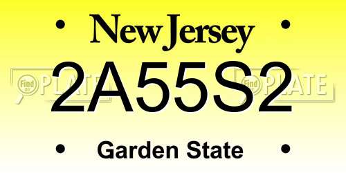 2A55S2 New Jersey License Plate