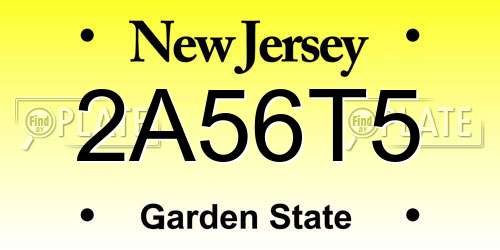 2A56T5 New Jersey License Plate