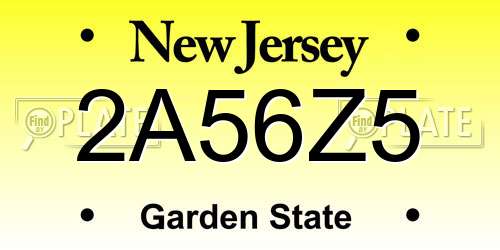 2A56Z5 New Jersey License Plate