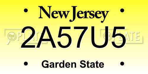 2A57U5 New Jersey License Plate