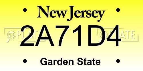 2A71D4 New Jersey License Plate
