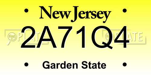 2A71Q4 New Jersey License Plate