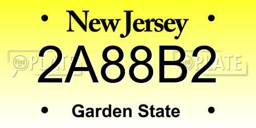 2A88B2 New Jersey License Plate