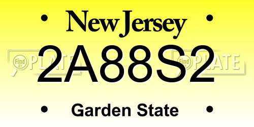 2A88S2 New Jersey License Plate