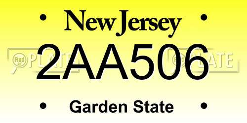 2AA506 New Jersey License Plate
