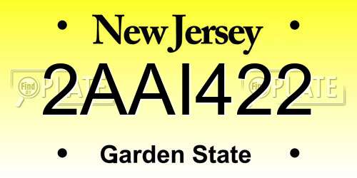 2AAI422 New Jersey License Plate