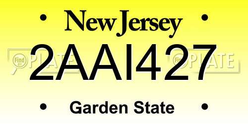 2AAI427 New Jersey License Plate