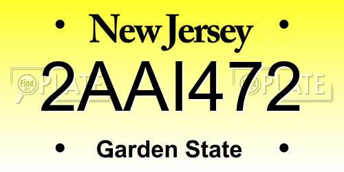 2AAI472 New Jersey License Plate