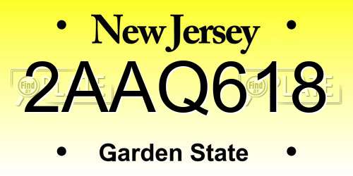 2AAQ618 New Jersey License Plate
